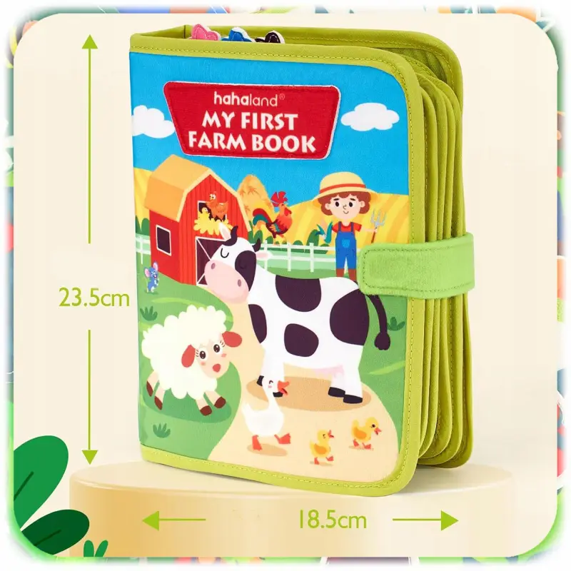 KSIĄŻKA SENSORYCZNA NA WSI MONTESSORI 3D EDUKACYJNA DOTYKOWA DLA DZIECI