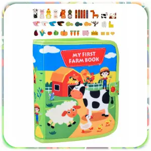 KSIĄŻKA SENSORYCZNA NA WSI MONTESSORI 3D EDUKACYJNA DOTYKOWA DLA DZIECI