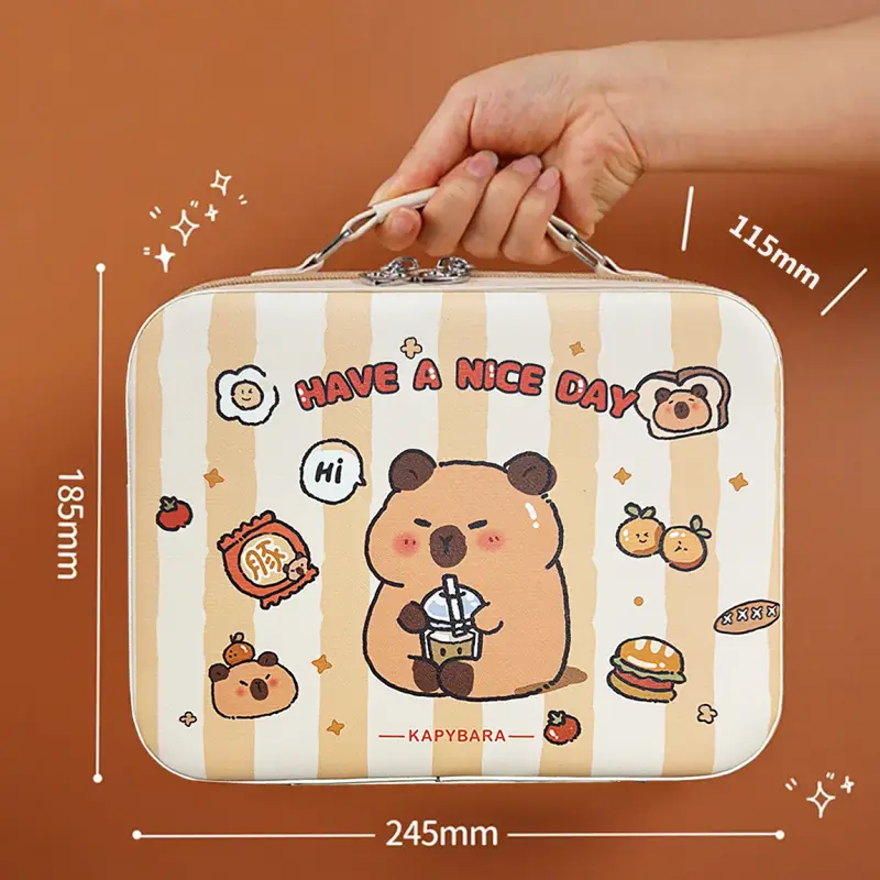 KAPIBARA ARTYKUŁY PAPIERNICZE W WALIZCE MEGA ZESTAW XXL KARTECZKI GUMKI