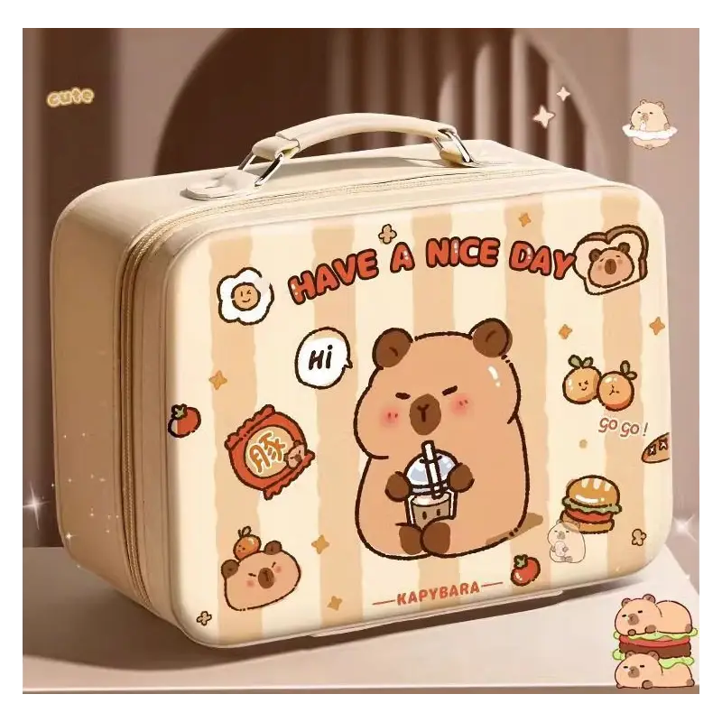 KAPIBARA ARTYKUŁY PAPIERNICZE W WALIZCE MEGA ZESTAW XXL KARTECZKI GUMKI