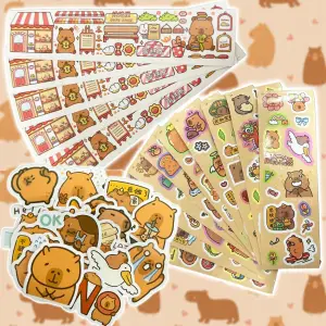 KAPIBARA ARTYKUŁY PAPIERNICZE W WALIZCE MEGA ZESTAW XXL KARTECZKI GUMKI