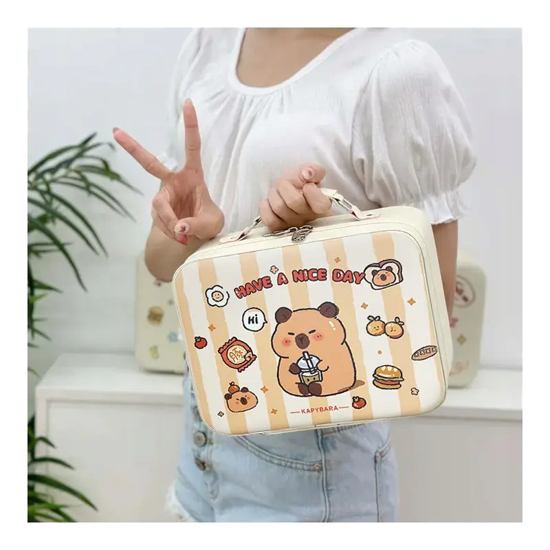 KAPIBARA ARTYKUŁY PAPIERNICZE W WALIZCE MEGA ZESTAW XXL KARTECZKI GUMKI