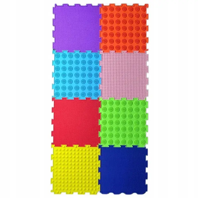 MATA SENSORYCZNA ŚCIEŻKA ORTOPEDYCZNA MASAŻ STÓP LOSOWE PUZZLE 24X24 CM