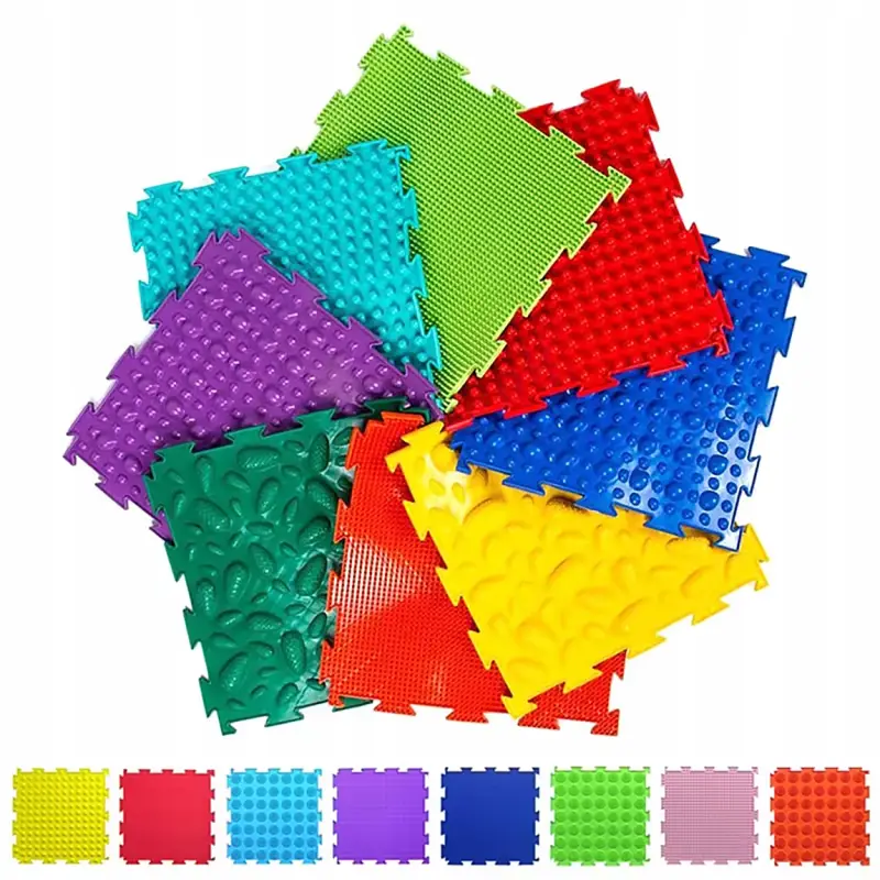 MATA SENSORYCZNA ŚCIEŻKA ORTOPEDYCZNA MASAŻ STÓP LOSOWE PUZZLE 24X24 CM
