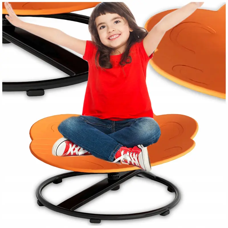 OBROTOWE SIEDZISKO SENSORYCZNE MINI KARUZELA TRENING KOORDYNACJI POMARAŃCZ