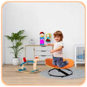 OBROTOWE SIEDZISKO SENSORYCZNE MINI KARUZELA TRENING KOORDYNACJI POMARAŃCZ