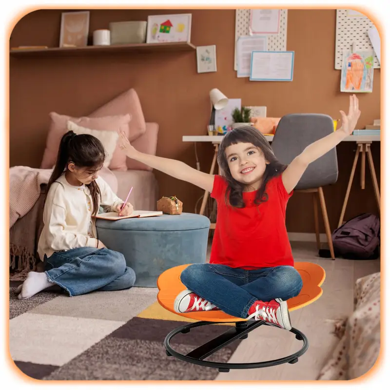 OBROTOWE SIEDZISKO SENSORYCZNE MINI KARUZELA TRENING KOORDYNACJI POMARAŃCZ