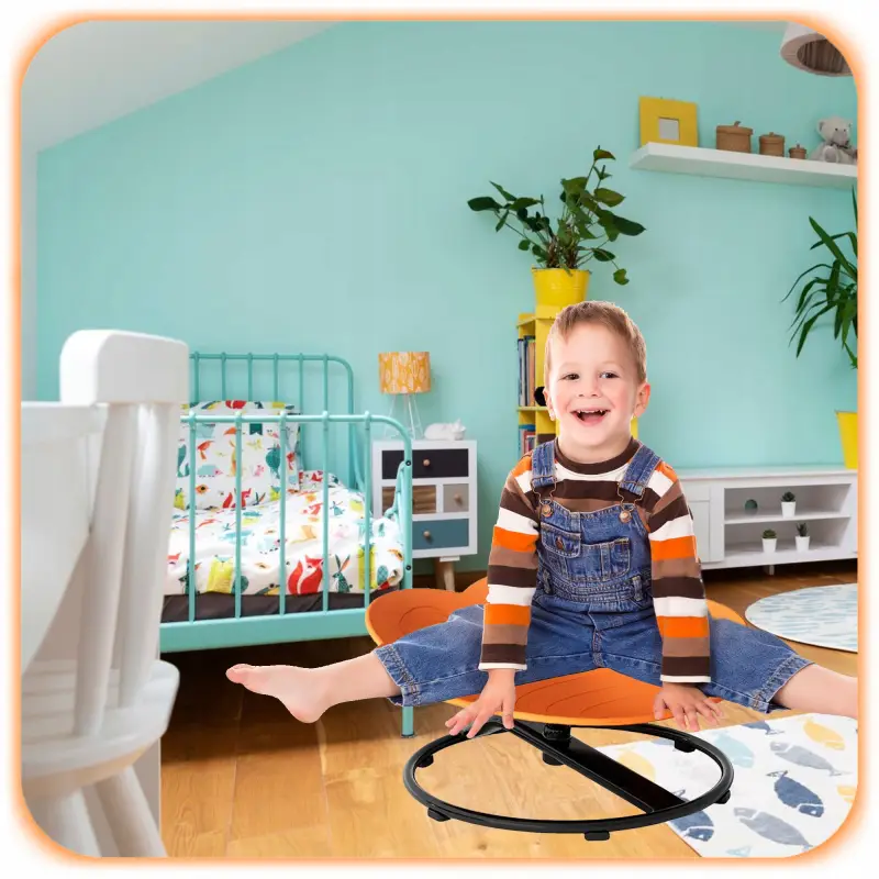 OBROTOWE SIEDZISKO SENSORYCZNE MINI KARUZELA TRENING KOORDYNACJI POMARAŃCZ