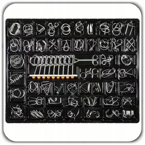 ŁAMIGŁÓWKA LOGICZNA GRA UKŁADANKA METALOWE PUZZLE 3D ZESTAW 50 SZT SMART