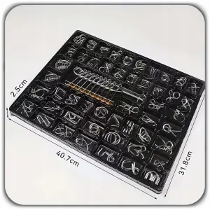 ŁAMIGŁÓWKA LOGICZNA GRA UKŁADANKA METALOWE PUZZLE 3D ZESTAW 50 SZT SMART