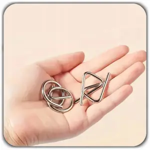 ŁAMIGŁÓWKA LOGICZNA GRA UKŁADANKA METALOWE PUZZLE 3D ZESTAW 50 SZT SMART