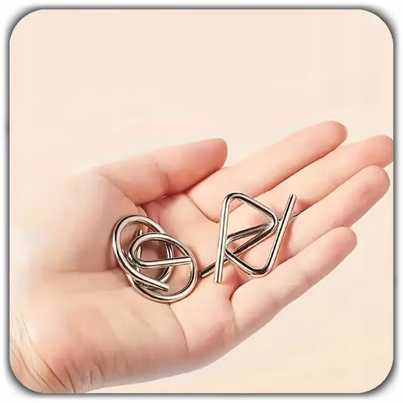 ŁAMIGŁÓWKA LOGICZNA GRA UKŁADANKA METALOWE PUZZLE 3D ZESTAW 50 SZT SMART