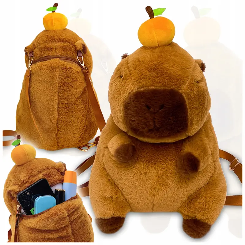 PLECAK PLUSZOWY KAPIBARA PLECACZEK CAPYBARA DO PRZEDSZKOLA SZKOŁY MASKOTKA