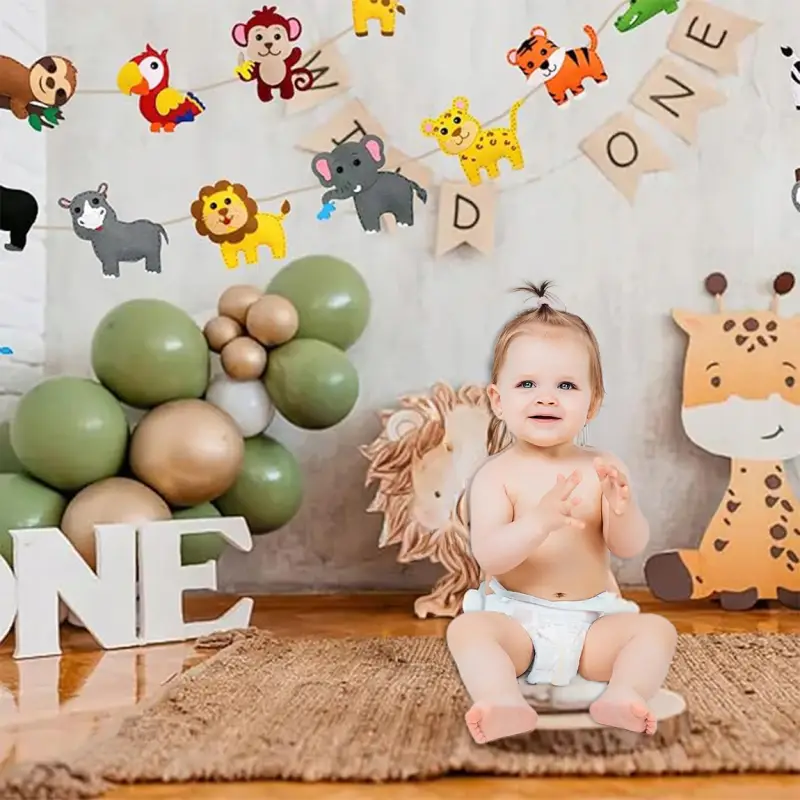 FILCOWY ZESTAW DO SZYCIA DLA DZIECI ZWIERZĘTA ZOO 14SZT DIY LEW ŻYRAFA SŁOŃ