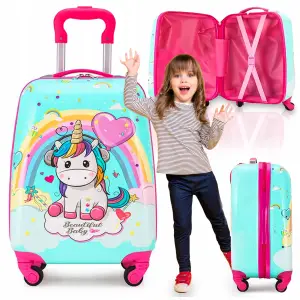 WALIZKA KABINOWA PODRÓŻNA DLA DZIECI JEDNOROŻEC UNICORN BAGAŻ KÓŁKACH 35L