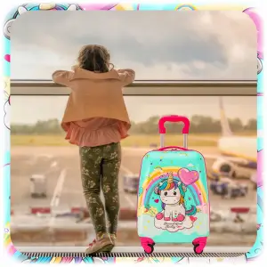WALIZKA KABINOWA PODRÓŻNA DLA DZIECI JEDNOROŻEC UNICORN BAGAŻ KÓŁKACH 35L