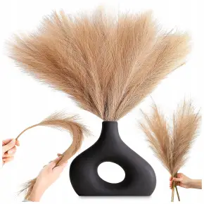 ZESTAW 20SZT SZTUCZNA TRAWA PAMPASOWA DEKORACYJNA GAŁĄZKI TRZCINA BRĄZ 55CM