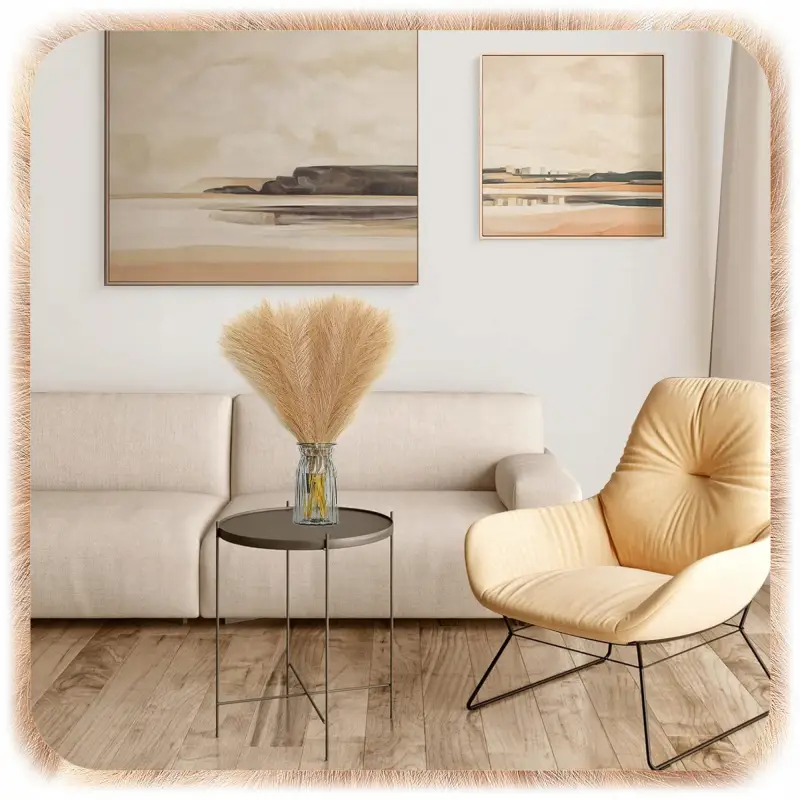 ZESTAW 20SZT SZTUCZNA TRAWA PAMPASOWA DEKORACYJNA GAŁĄZKI TRZCINA BRĄZ 55CM