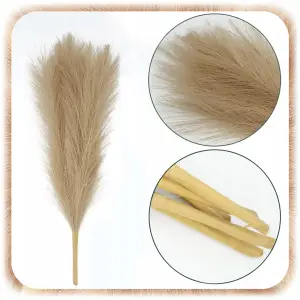 ZESTAW 20SZT SZTUCZNA TRAWA PAMPASOWA DEKORACYJNA GAŁĄZKI TRZCINA BRĄZ 55CM