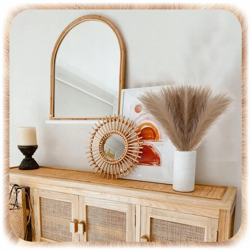 ZESTAW 20SZT SZTUCZNA TRAWA PAMPASOWA DEKORACYJNA GAŁĄZKI TRZCINA BRĄZ 55CM