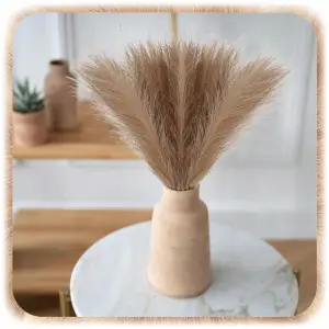 ZESTAW 20SZT SZTUCZNA TRAWA PAMPASOWA DEKORACYJNA GAŁĄZKI TRZCINA BRĄZ 55CM