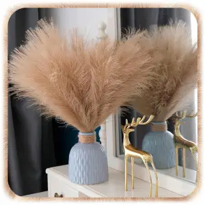 ZESTAW 20SZT SZTUCZNA TRAWA PAMPASOWA DEKORACYJNA GAŁĄZKI TRZCINA BRĄZ 55CM