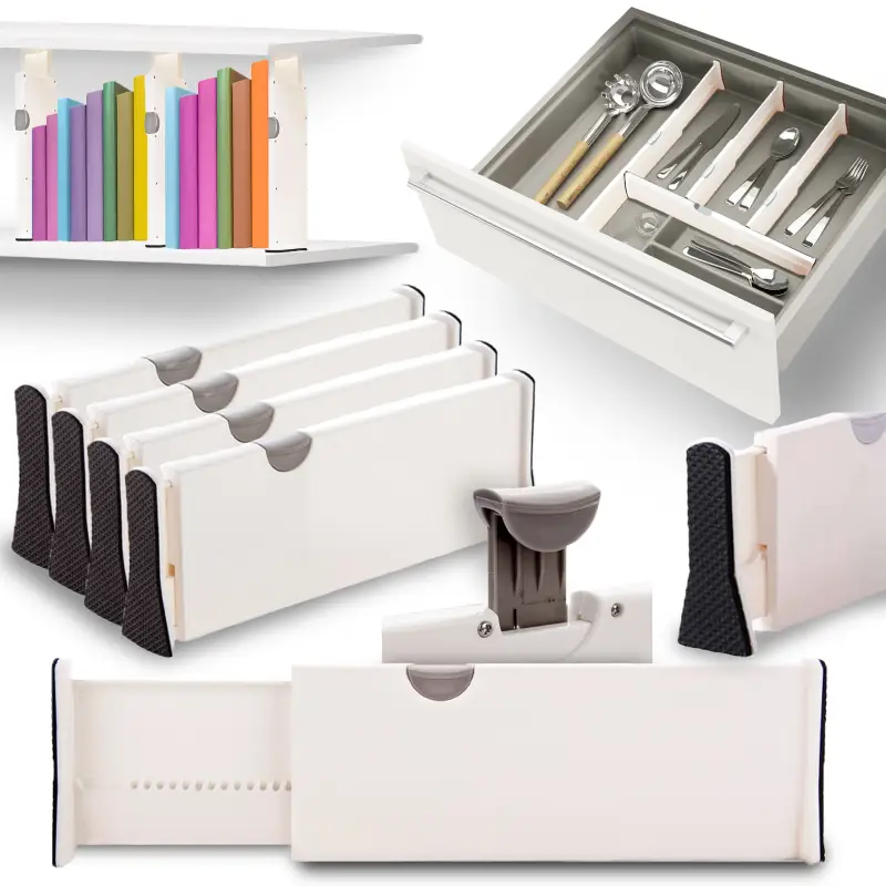 ORGANIZERY DO SZUFLAD PRZEGRÓDKA SEPARATOR BIEL BIAŁY POŁYSK ZESTAW 4 SZT