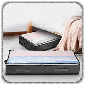 ORGANIZER NA POŚCIEL UBRANIA KOŁDRĘ DUŻY POKROWIEC POJEMNIK POD ŁÓŻKO 2 SZT