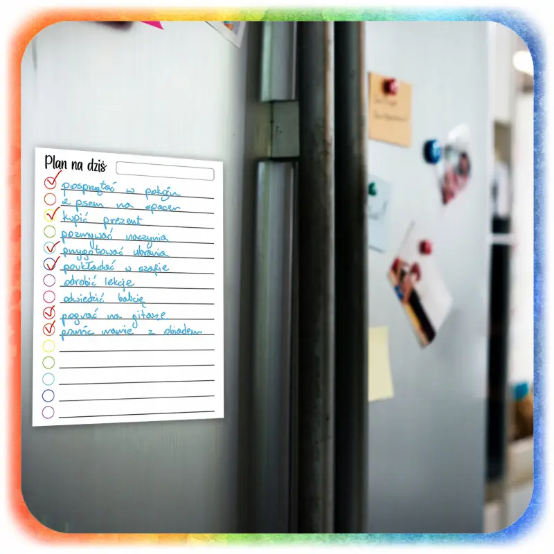 3x MAGNETYCZNY PLANER NA LODÓWKĘ KALENDARZ DZIENNY TYGODNIOWY + 8 MARKERÓW