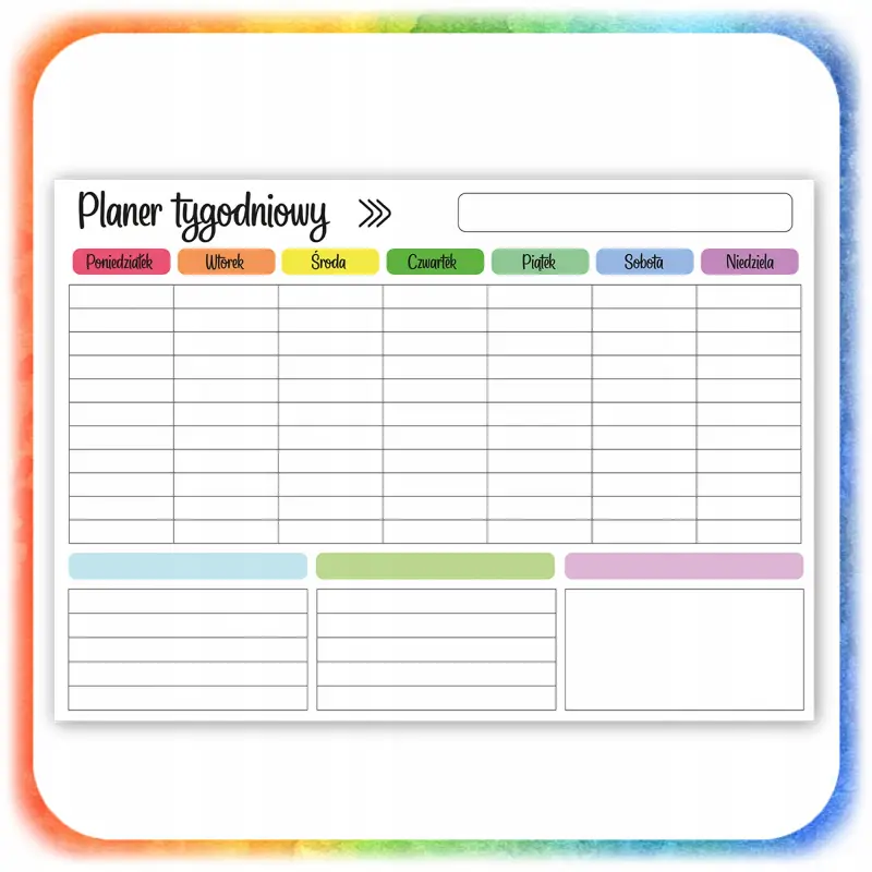 3x MAGNETYCZNY PLANER NA LODÓWKĘ KALENDARZ DZIENNY TYGODNIOWY + 8 MARKERÓW