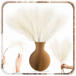 SZTUCZNA TRAWA PAMPASOWA DEKORACYJNA GAŁĄZKI TRZCINA BEŻOWA 55CM ZESTAW 10x