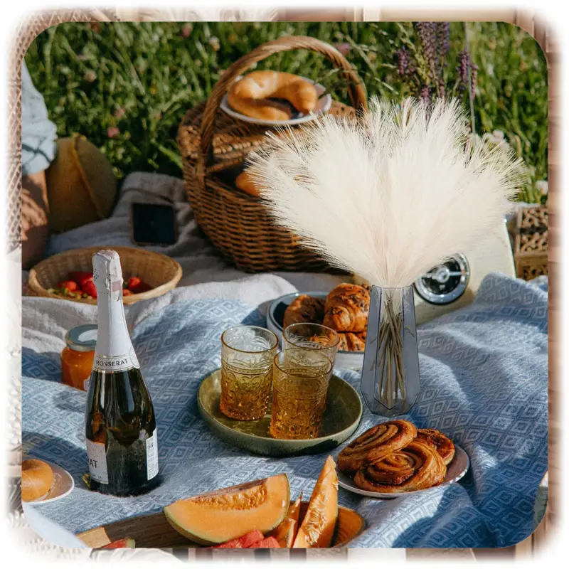 SZTUCZNA TRAWA PAMPASOWA DEKORACYJNA GAŁĄZKI TRZCINA BEŻOWA 55CM ZESTAW 10x