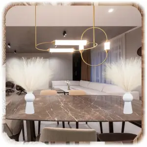 SZTUCZNA TRAWA PAMPASOWA DEKORACYJNA GAŁĄZKI TRZCINA BEŻOWA 55CM ZESTAW 20x