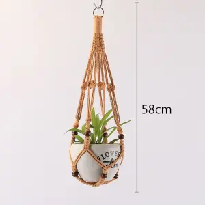 KWIETNIK WISZĄCY NA ŚCIANĘ UCHWYT NA KWIATY DONICZKĘ MAKRAMA Z SZNURKA 3SZT