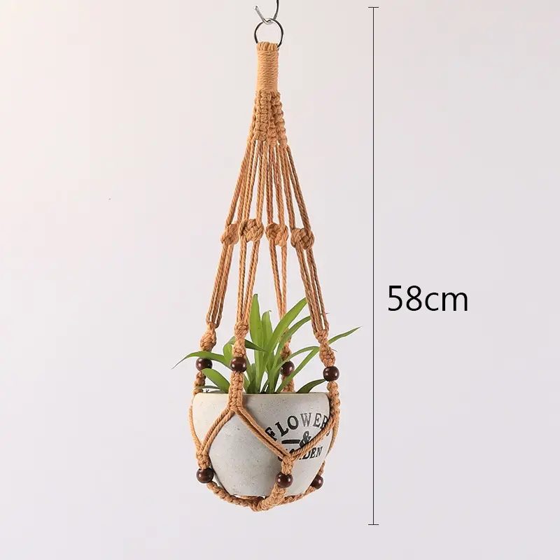 KWIETNIK WISZĄCY NA ŚCIANĘ UCHWYT NA KWIATY DONICZKĘ MAKRAMA Z SZNURKA 3SZT