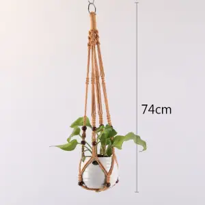 KWIETNIK WISZĄCY NA ŚCIANĘ UCHWYT NA KWIATY DONICZKĘ MAKRAMA Z SZNURKA 3SZT
