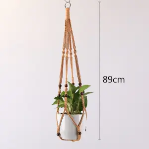 KWIETNIK WISZĄCY NA ŚCIANĘ UCHWYT NA KWIATY DONICZKĘ MAKRAMA Z SZNURKA 3SZT