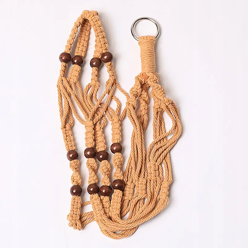 KWIETNIK WISZĄCY NA ŚCIANĘ UCHWYT NA KWIATY DONICZKĘ MAKRAMA Z SZNURKA 3SZT