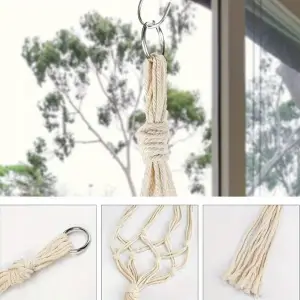 KWIETNIK WISZĄCY NA ŚCIANĘ UCHWYT NA KWIATY DONICZKĘ MAKRAMA Z SZNURKA 5SZT