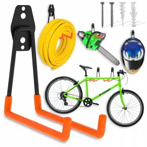 PODWÓJNY WIESZAK HAK ŚCIENNY DO GARAŻU NA NARZĘDZIA ŁOPATY ROWER DRABINĘ