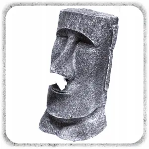 POJEMNIK NA CHUSTECZKI FIGURKA MOAI ŻYWICA 32 CM DEKORACJA DYSPENSER LOFT