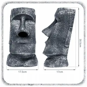 POJEMNIK NA CHUSTECZKI FIGURKA MOAI ŻYWICA 32 CM DEKORACJA DYSPENSER LOFT