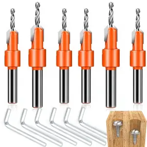WIERTŁA Z POGŁĘBIACZEM GZYMKIEM FAZOWNIKIEM DO DREWNA GZYMKĄ ZESTAW 6SZT