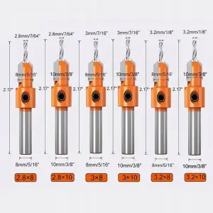 WIERTŁA Z POGŁĘBIACZEM GZYMKIEM FAZOWNIKIEM DO DREWNA GZYMKĄ ZESTAW 6SZT