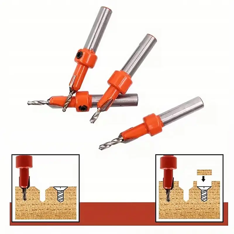 WIERTŁA Z POGŁĘBIACZEM GZYMKIEM FAZOWNIKIEM DO DREWNA GZYMKĄ ZESTAW 6SZT