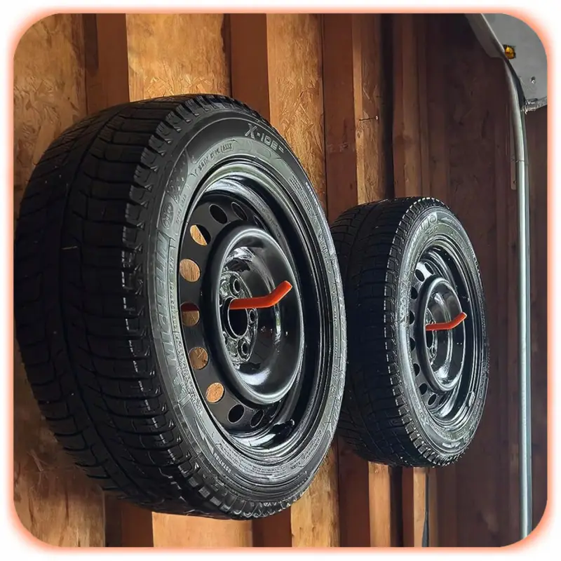 STALOWE ŚCIENNE WIESZAKI NA OPONY KOŁA ROWER NARZĘDZIA ZESTAW 8SZT DO 60 KG