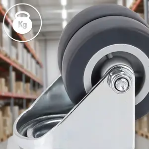 4x PODWÓJNE KÓŁKO Z HAMULCEM GUMOWE KOŁO JEZDNE SKRĘTNE OBROTOWE 50MM 320KG