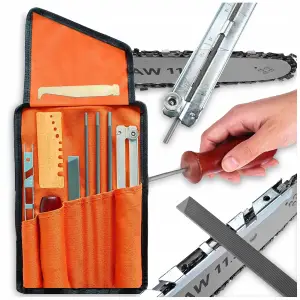 PILNIKI DO OSTRZENIA ŁAŃCUCHA PIŁY ZESTAW W ETUI 10 EL PILNIK OKRĄGŁY 4 mm