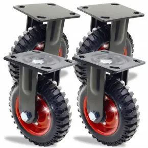 4X KÓŁKO JEZDE ZESTAW 2 OBROTOWE 2 STAŁE DO WÓZKA KOŁO GUMOWE 200MM 930KG