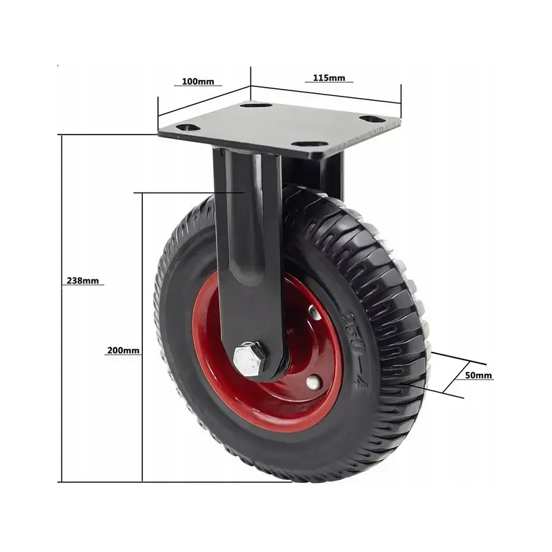4X KÓŁKO JEZDE ZESTAW 2 OBROTOWE 2 STAŁE DO WÓZKA KOŁO GUMOWE 200MM 930KG